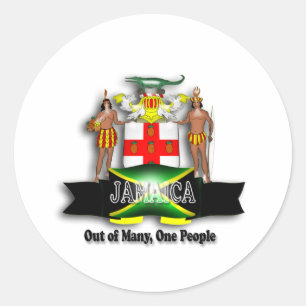 Sticker Rond Manteau de la Jamaïque d'autocollant de bras