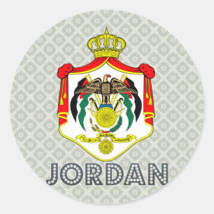 Sticker Rond Manteau de la Jordanie des bras