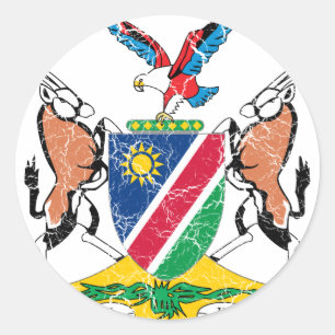 Sticker Rond Manteau de la Namibie des bras