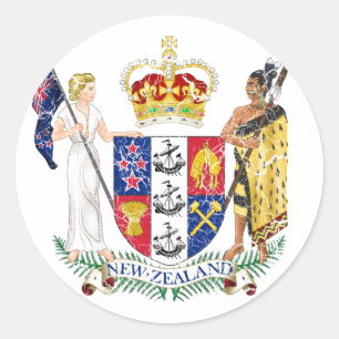 Sticker Rond Manteau de la Nouvelle Zélande des bras