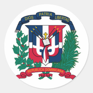 Sticker Rond Manteau de la République Dominicaine des bras