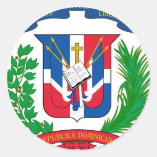 Sticker Rond Manteau de la République Dominicaine des bras