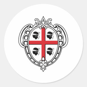 Sticker Rond Manteau de la Sardaigne (Italie) des bras
