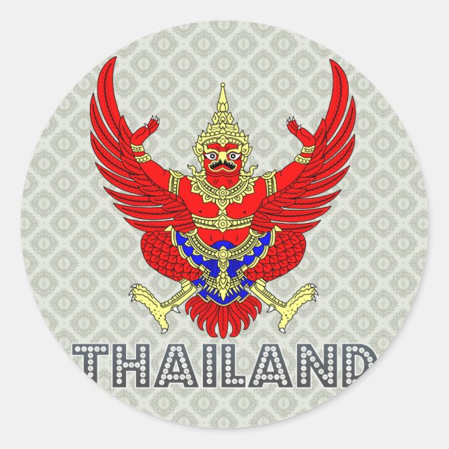 Sticker Rond Manteau de la Thaïlande des bras (Devant)