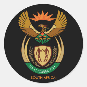 Sticker Rond Manteau de l'Afrique du Sud d'autocollant rond