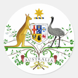 Sticker Rond Manteau de l'Australie des bras