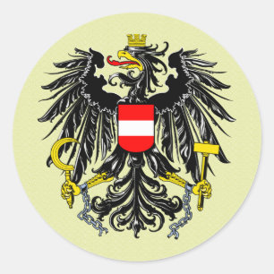Sticker Rond Manteau de l'Autriche de détail de bras