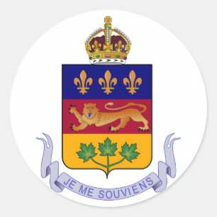 Sticker Rond Manteau de logo officiel d'héraldique de Québec