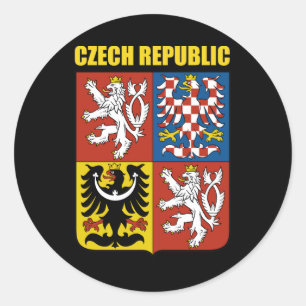 Sticker Rond Manteau de République Tchèque des bras