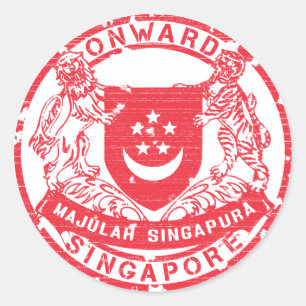 Sticker Rond Manteau de Singapour des bras