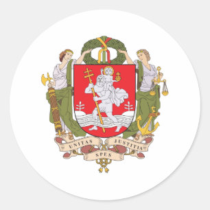 Sticker Rond Manteau de Vilnius des bras