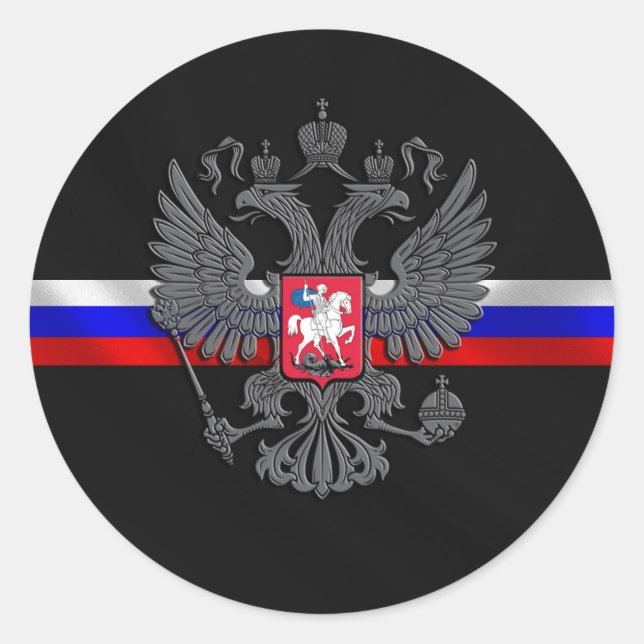 Sticker Rond Manteau des bras russe (Devant)