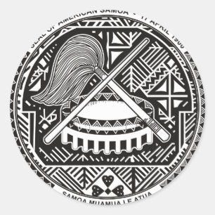 Sticker Rond Manteau des Samoa américaines de bras AS