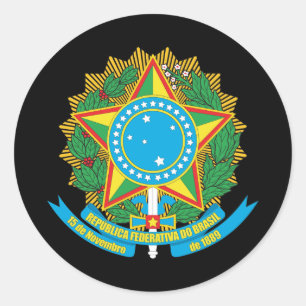 Sticker Rond Manteau du Brésil des bras