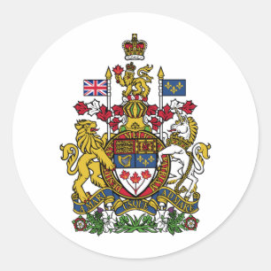 Sticker Rond Manteau du Canada des bras CA