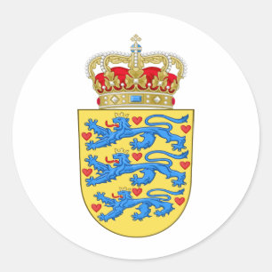 Sticker Rond Manteau du Danemark des bras DK