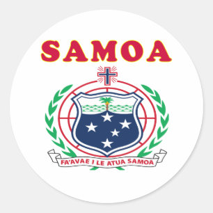 Sticker Rond Manteau du Samoa des conceptions de bras