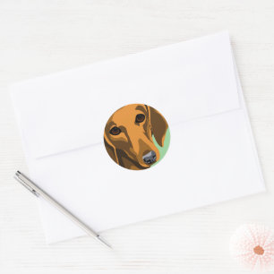 Sticker Rond Manteau lisse Dachshund