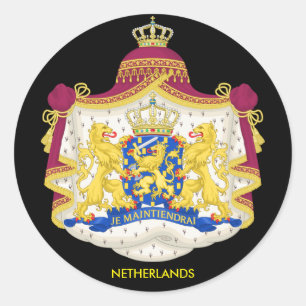 Sticker Rond Manteau néerlandais d'autocollant de classique de