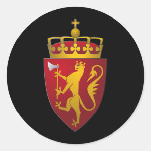 Sticker Rond Manteau norvégien d'héraldique de Scandinave de