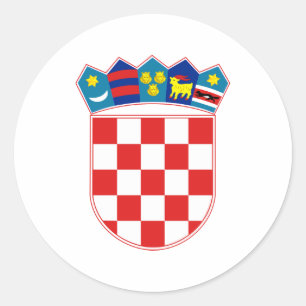 Sticker Rond Manteau officiel de la Croatie de symbole