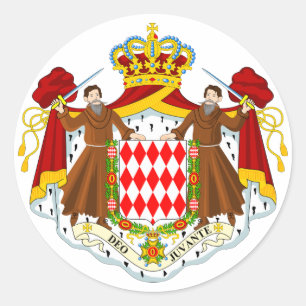 Sticker Rond Manteau officiel du Monaco de symbole d'héraldique