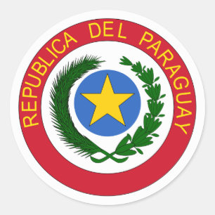 Sticker Rond Manteau officiel du Paraguay de symbole