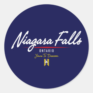 Sticker Rond Manuscrit de chutes du Niagara