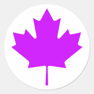 Sticker Rond Maple Leaf Purple Transp Le MUSÉE Zazzle Cadeaux