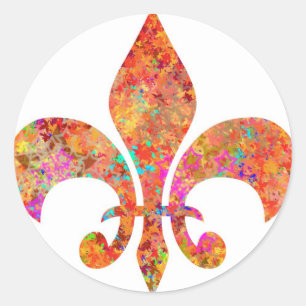 Sticker Rond Maple Star Designer Fleur-de-Lis