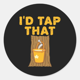 Sticker Rond Maple Tree je tapais ce sucre