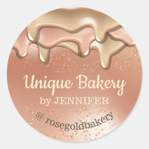 Sticker Rond Maquillage Abstrait qui Dégouline de Boulangerie B