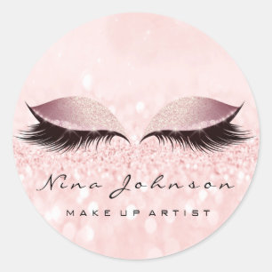 Sticker Rond Maquillage Artiste Beauté Rose Oeil rose Parties s