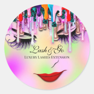 Sticker Rond Maquillage Artiste Lash Extension Beauté en ligne