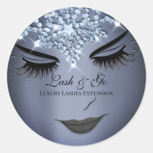 Sticker Rond Maquillage Artiste Lash Extension Lips Royal Blue