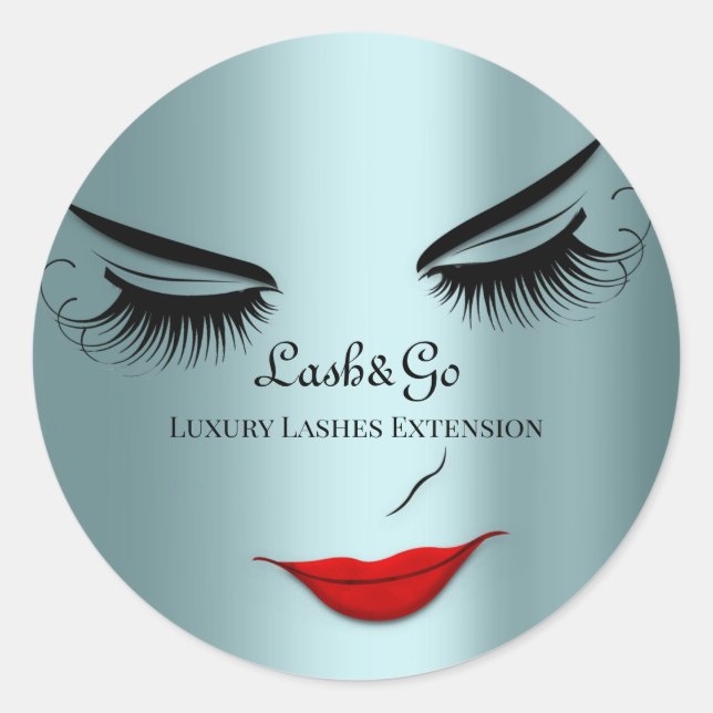 Sticker Rond Maquillage Artiste Lashes Produit Lièvres Bleues (Devant)