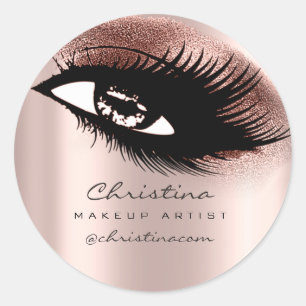 Sticker Rond Maquillage Artiste Parties scintillant Eyelashes B