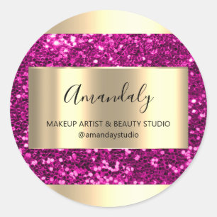 Sticker Rond Maquillage Beauté Shop Frame Gold Favoriser Remerc