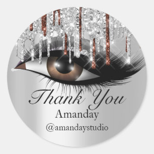 Sticker Rond Maquillage d'extension des cils de la menthe Artis