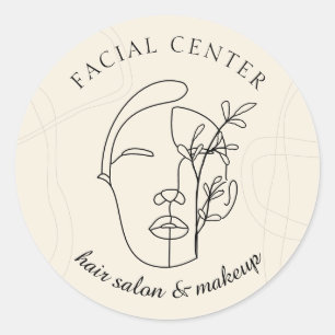 Sticker Rond Maquilleuse moderne Flora pour le visage et les ch