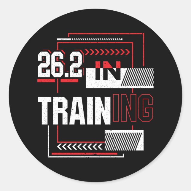 Sticker Rond Marathon - 26.2 en formation Abstraite (Devant)