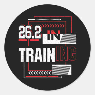 Sticker Rond Marathon - 26.2 en formation Abstraite