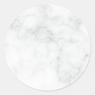 Sticker Rond Marbre Blanc Moderne