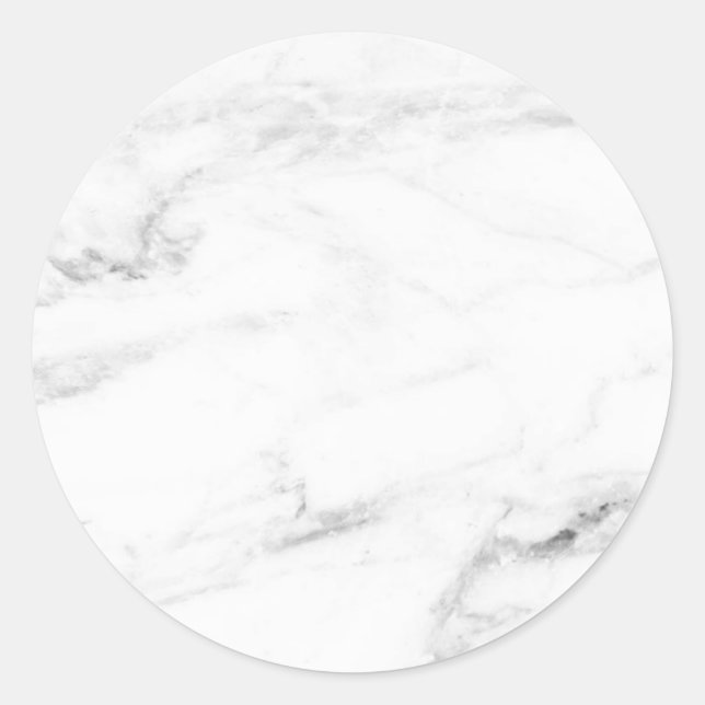 Sticker Rond Marbre blanc personnalisé Modèle vierge moderne (Devant)