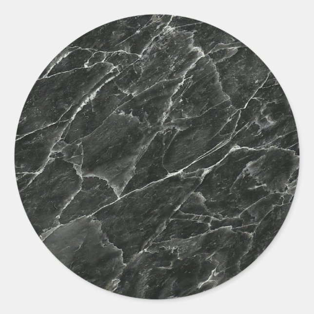 Sticker Rond Marbre noir (Devant)