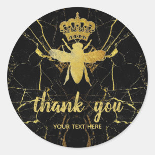 Sticker Rond Marbre personnalisé QUEEN BEE Marbre Petite entrep