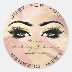 Sticker Rond Marbre Rose Beauté Parties scintillant Lashes Nett