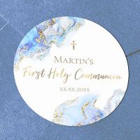 marbre rose bleue Première communion sainte