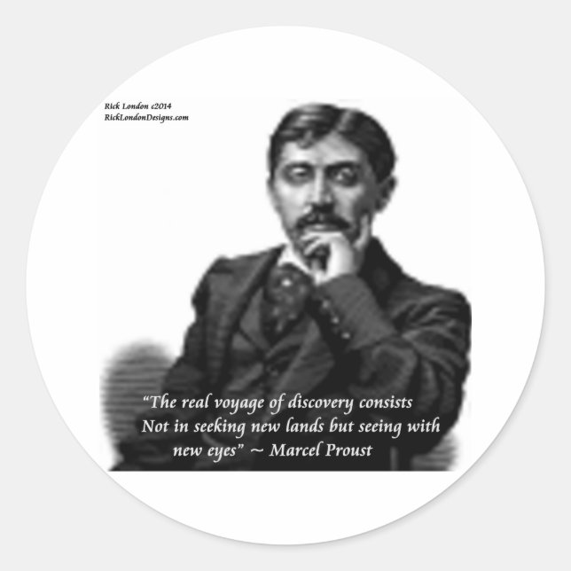 Sticker Rond Marcel Proust & Célèbre Citation (Devant)