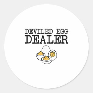 Sticker Rond Marchand d'oeufs diaboliques Drôle de cuisine Potl